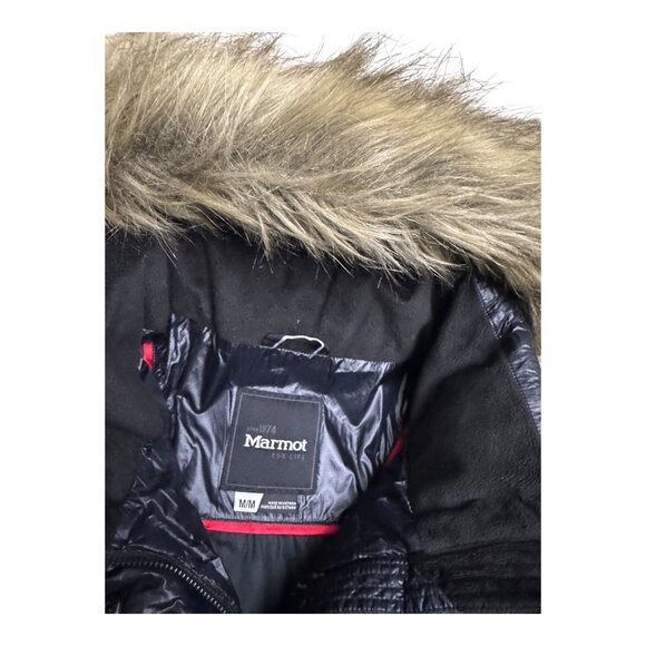 MARMOT 700 Down Fill Winter Designer Puffer Parka Jacket Ski Coat Womens Medium - Picture 6 of 8